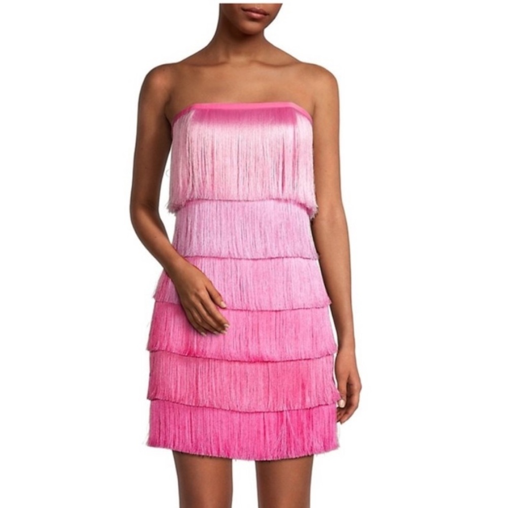 Milly fringe pink nuoir mini dress